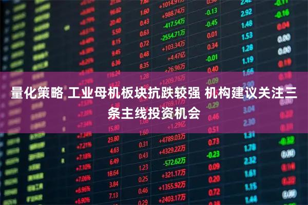 量化策略 工业母机板块抗跌较强 机构建议关注三条主线投资机会